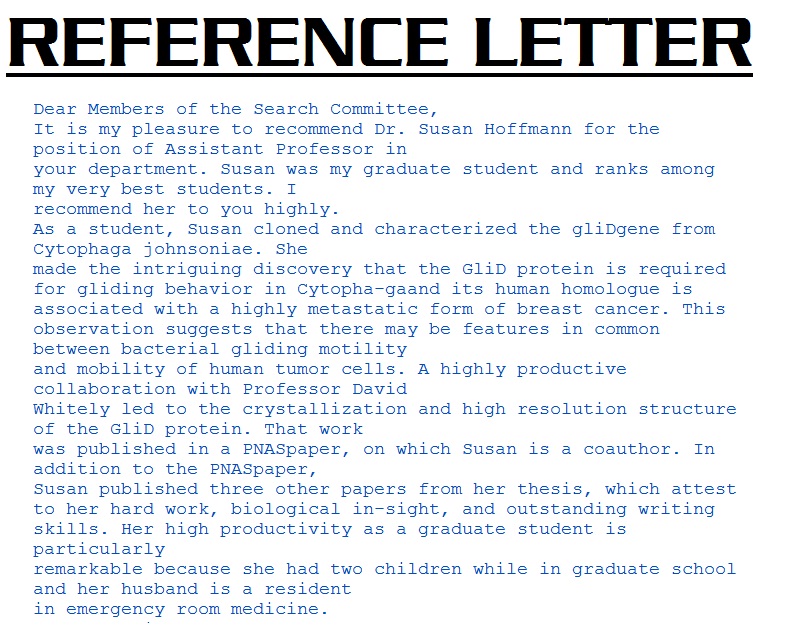 Reference letter how to write